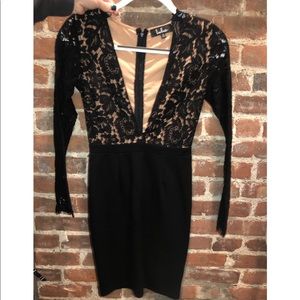 Black lace cocktail dress
